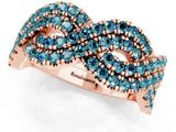 Rose gold Pavé Round Blue Topaz Infinity Twist Band with Shared Prong Setting_7