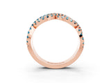 Rose gold Pavé Round Blue Topaz Infinity Twist Band with Shared Prong Setting_9