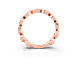 Rose gold Pavé Round Blue Topaz Interlocking Eternity Band with Bezel Prong Setting_9