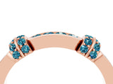 Rose gold Pavé Round Blue Topaz Link Band with Bezel Setting_34