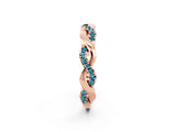 Rose gold Pavé Round Blue Topaz Twist Eternity Band with Shared Prong Setting_20