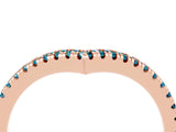 Rose gold Pavé Round Blue Topaz V-Shaped Chevron Band with Shared Prong Setting_10