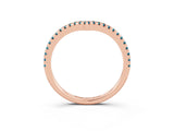 Rose gold Pavé Round Blue Topaz V-Shaped Chevron Band with Shared Prong Setting_9