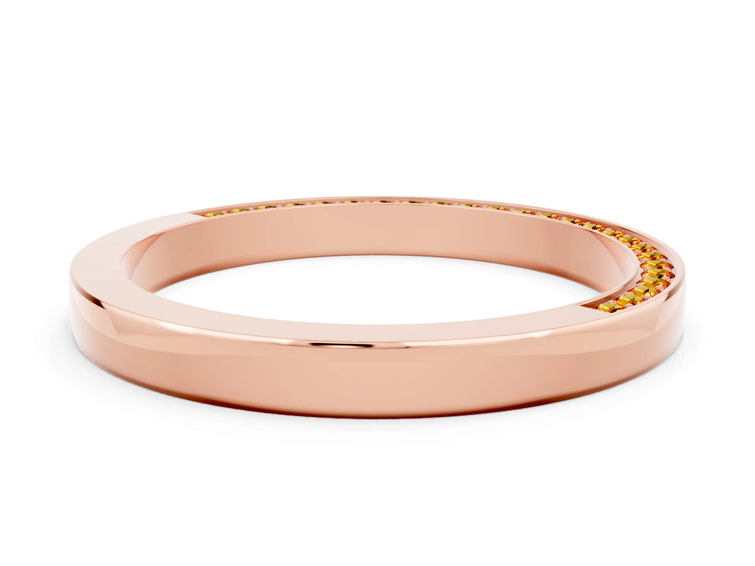 Rose gold Pavé Round Citrine Channel Set Band_18