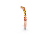 Rose gold Pavé Round Citrine Chevron Band with Shared Prong Setting_8