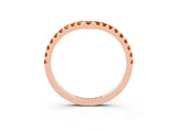Rose gold Pavé Round Citrine Chevron Band with Shared Prong Setting_9