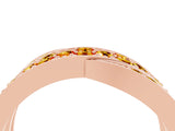 Rose gold Pavé Round Citrine Crossover Band with Bead Prong Setting_10