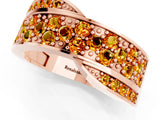 Rose gold Pavé Round Citrine Crossover Band with Bead Prong Setting_7