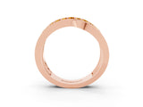 Rose gold Pavé Round Citrine Crossover Band with Bead Prong Setting_9