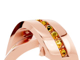 Rose gold Pavé Round Citrine Crossover Band with Channel Setting_10