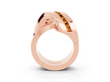 Rose gold Pavé Round Citrine Crossover Band with Channel Setting_9