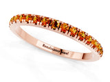 Rose gold Pavé Round Citrine Half Eternity Band with Shared Prong Setting_7