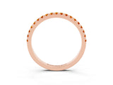Rose gold Pavé Round Citrine Half Eternity Band with Shared Prong Setting_9