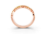 Rose gold Pavé Round Citrine Infinity Twist Band with Shared Prong Setting_9