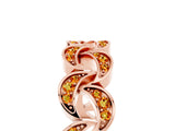 Rose gold Pavé Round Citrine Interlocking Eternity Band with Bezel Prong Setting_11