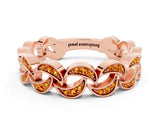 Rose gold Pavé Round Citrine Interlocking Eternity Band with Bezel Prong Setting_6