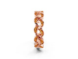 Rose gold Pavé Round Citrine Interlocking Eternity Band with Bezel Prong Setting_8