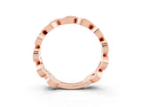 Rose gold Pavé Round Citrine Interlocking Eternity Band with Bezel Prong Setting_9