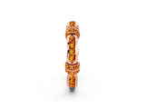 Rose gold Pavé Round Citrine Link Band with Bezel Setting_32