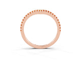 Rose gold Pavé Round Citrine V-Shaped Chevron Band with Shared Prong Setting_9