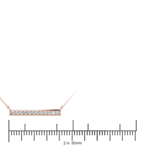 Rose gold Pavé Round Diamond Bar Pendant 1