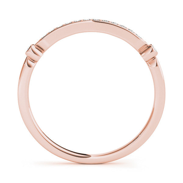 Rose gold Pavé Round Diamond Bar Station Ring with Channel Setting 1