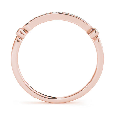 Rose gold Pavé Round Diamond Bar Station Ring with Channel Setting 1