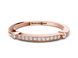 Rose gold Pavé Round Diamond Bar Station Ring with Channel Setting_21