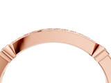Rose gold Pavé Round Diamond Bar Station Ring with Channel Setting_25