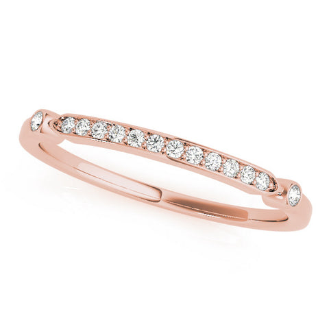 Rose gold Pavé Round Diamond Bar Station Ring with Channel Setting