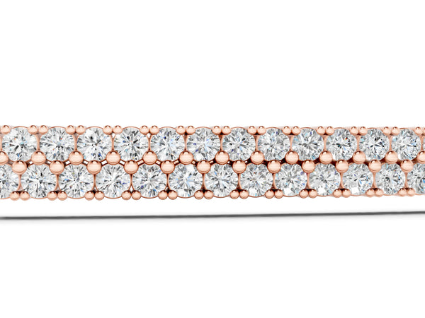 Rose gold Pavé Round Diamond Box Chain Slider Bracelet