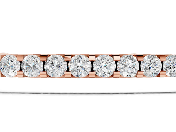 Rose gold Pavé Round Diamond Chain Bracelet with Bezel Setting