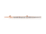 Rose gold Pavé Round Diamond Chain Bracelet with Bezel Setting_8