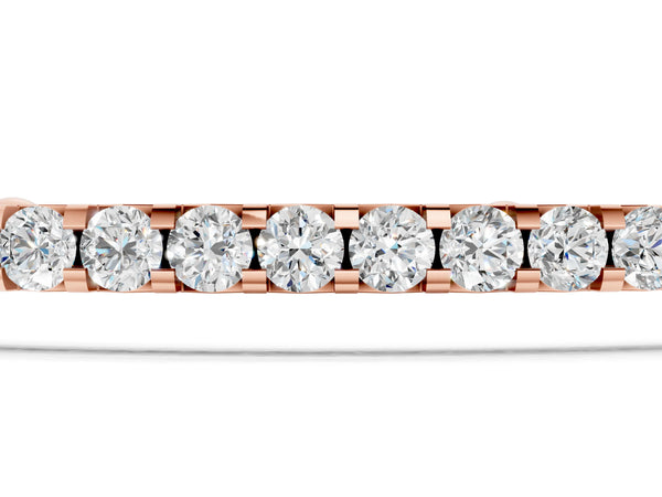 Rose gold Pavé Round Diamond Chain Bracelet with Bezel Setting