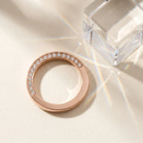 Rose gold Pavé Round Diamond Channel Set Band_53