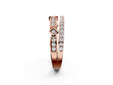 Rose gold Pavé Round Diamond Channel Set Dual Band with Prong Setting_25