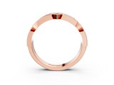 Rose gold Pavé Round Diamond Channel Set Dual Band with Prong Setting_26