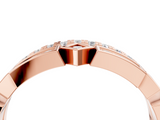 Rose gold Pavé Round Diamond Channel Set Dual Band with Prong Setting_27