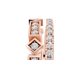 Rose gold Pavé Round Diamond Channel Set Dual Band with Prong Setting_28