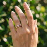 Rose gold Pavé Round Diamond Channel Set Dual Band with Prong Setting_40