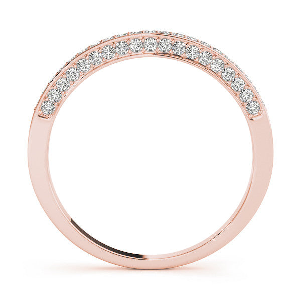 Rose gold Pavé Round Diamond Channel Set Eternity Band 1