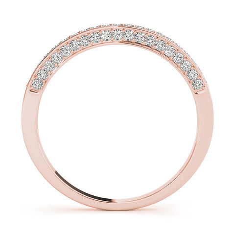 Rose gold Pavé Round Diamond Channel Set Eternity Band 1