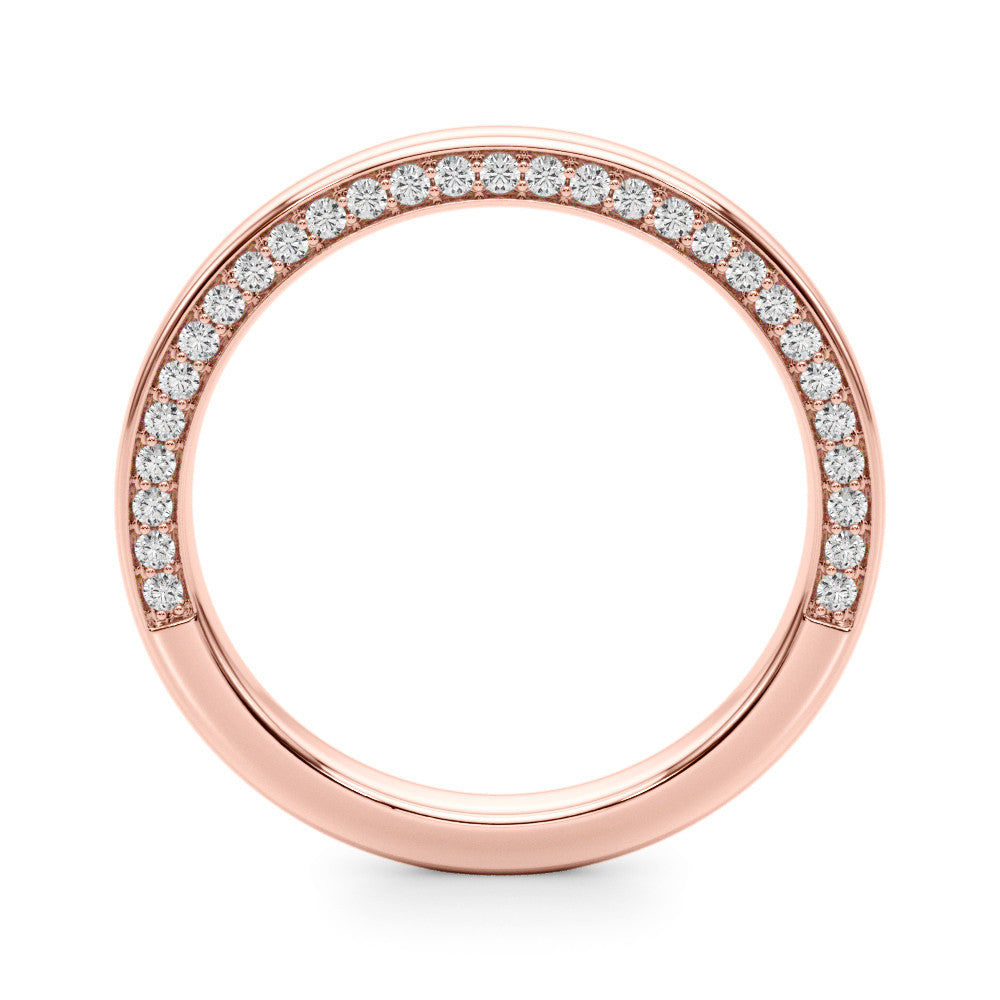 Rose gold Pavé Round Diamond Channel-Set Platinum Band 1