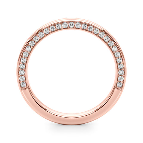 Rose gold Pavé Round Diamond Channel-Set Platinum Band 1