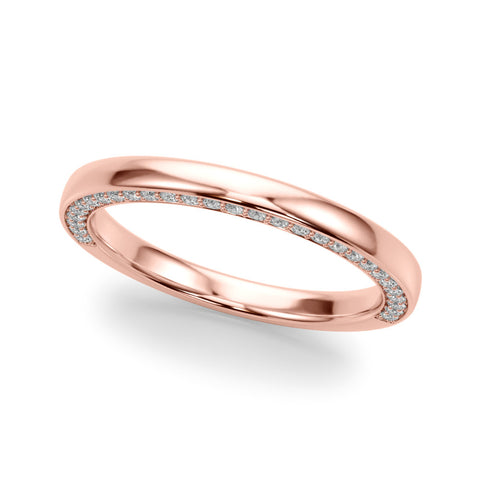 Rose gold Pavé Round Diamond Channel-Set Platinum Band
