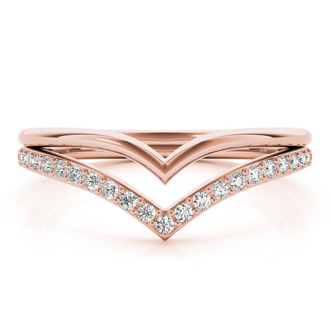 Rose gold Pavé Round Diamond Chevron Band with Channel Setting 1