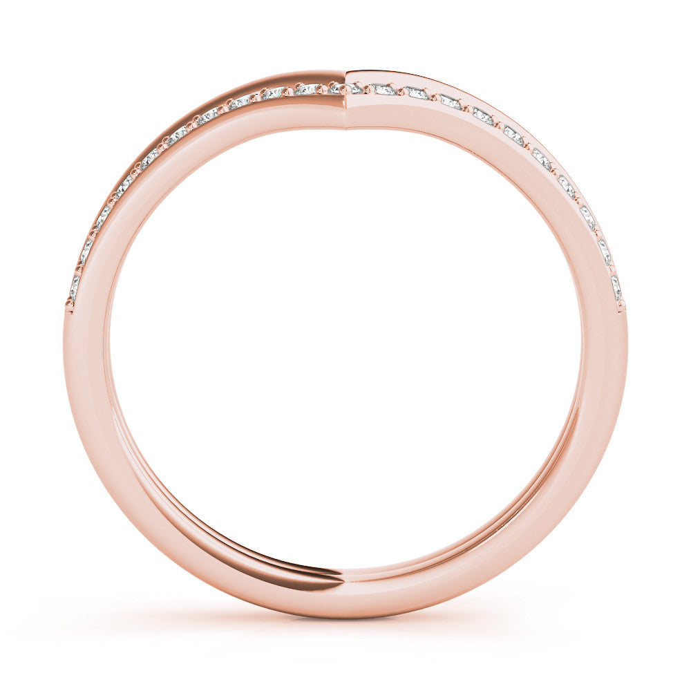Rose gold Pavé Round Diamond Chevron Band with Channel Setting 2