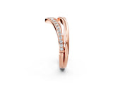Rose gold Pavé Round Diamond Chevron Band with Channel Setting_14
