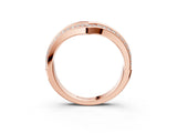 Rose gold Pavé Round Diamond Chevron Band with Channel Setting_15