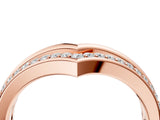 Rose gold Pavé Round Diamond Chevron Band with Channel Setting_16